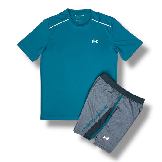 UNDER ARMOUR - TECH REFLECTIVE SET - TEAL/GREY