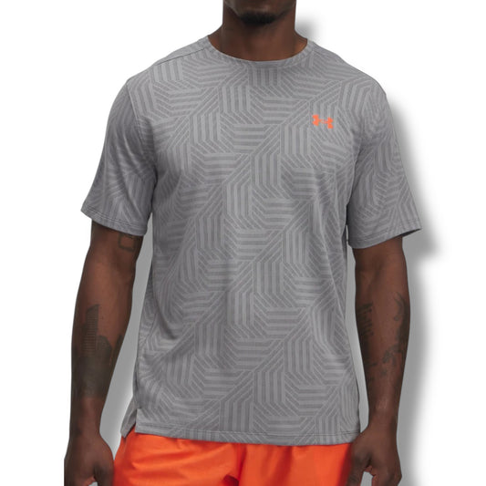 UNDER ARMOUR - JACQUARD T-SHIRT - GREY/ORANGE
