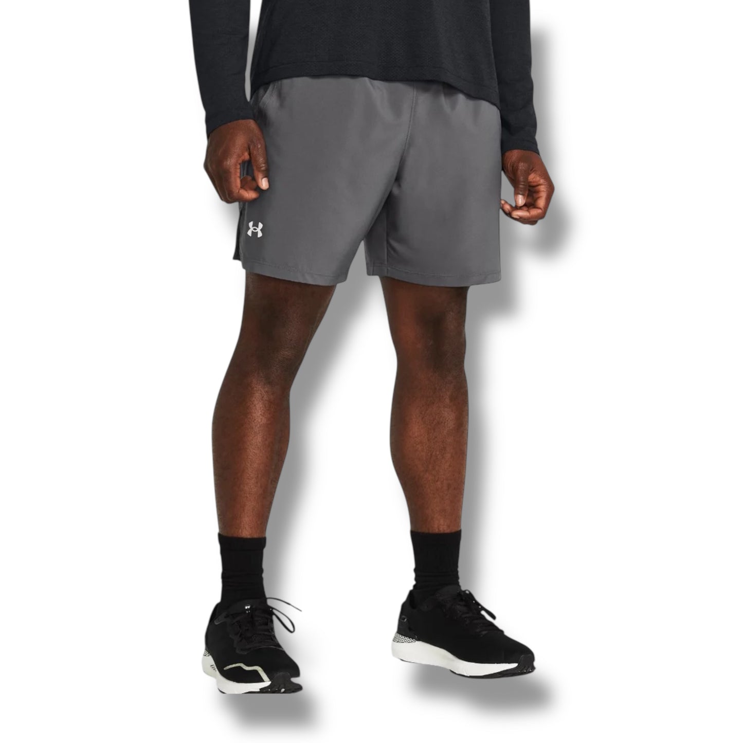 UNDER ARMOUR - LAUNCH SHORTS - GREY