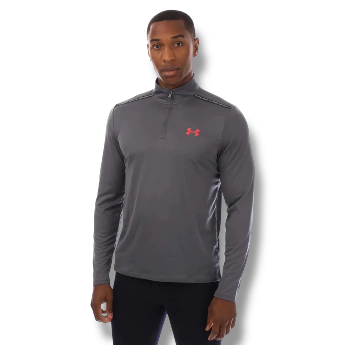 UNDER ARMOUR - TECH 1/4 ZIP - GREY/ORANGE