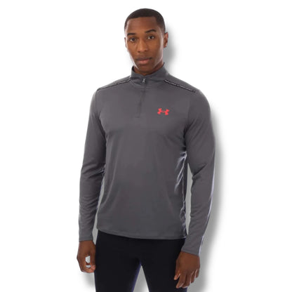 UNDER ARMOUR - TECH 1/4 ZIP - GREY/ORANGE